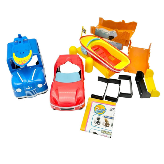 ZhuZhu Pets Accessories Woody Wagon & Surfboard, Cool Coupe, Speed Boat & Dock P