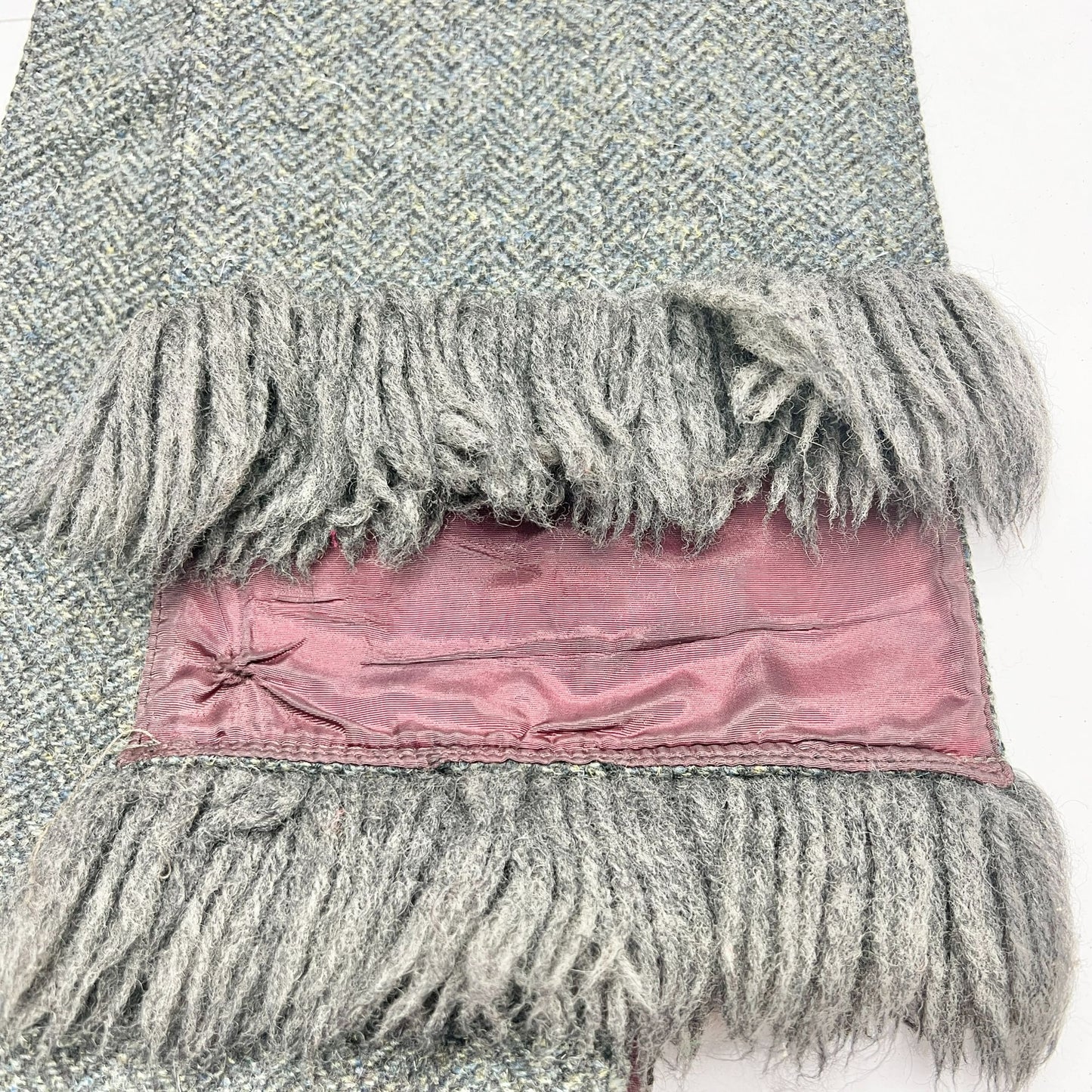Vintage Julius Garfinckel & Co Coat Women's LS Gray Black Herringbone Scarf
