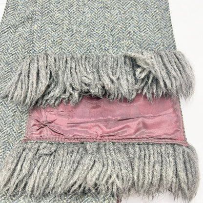 Vintage Julius Garfinckel & Co Coat Women's LS Gray Black Herringbone Scarf