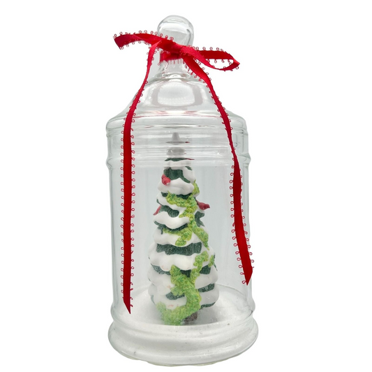 Handcrafted Christmas in a Jar 8.5 x 4 Christmas Tree in Snow