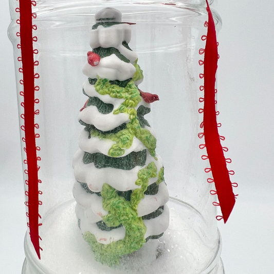 Handcrafted Christmas in a Jar 8.5 x 4 Christmas Tree in Snow