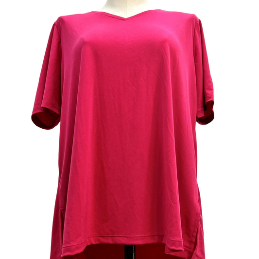 Susan Graver Modern Essentials Top Women's Large Hot Pink