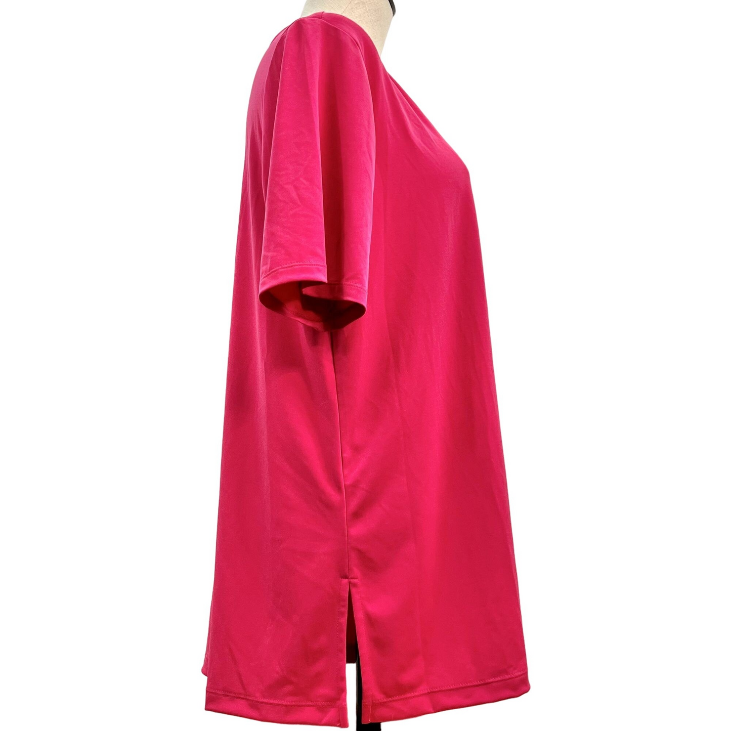 Susan Graver Modern Essentials Top Women's Large Hot Pink