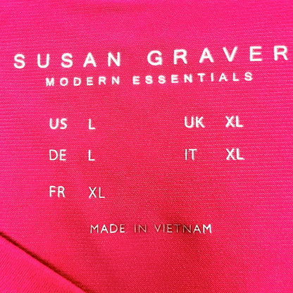 Susan Graver Modern Essentials Top Women's Large Hot Pink