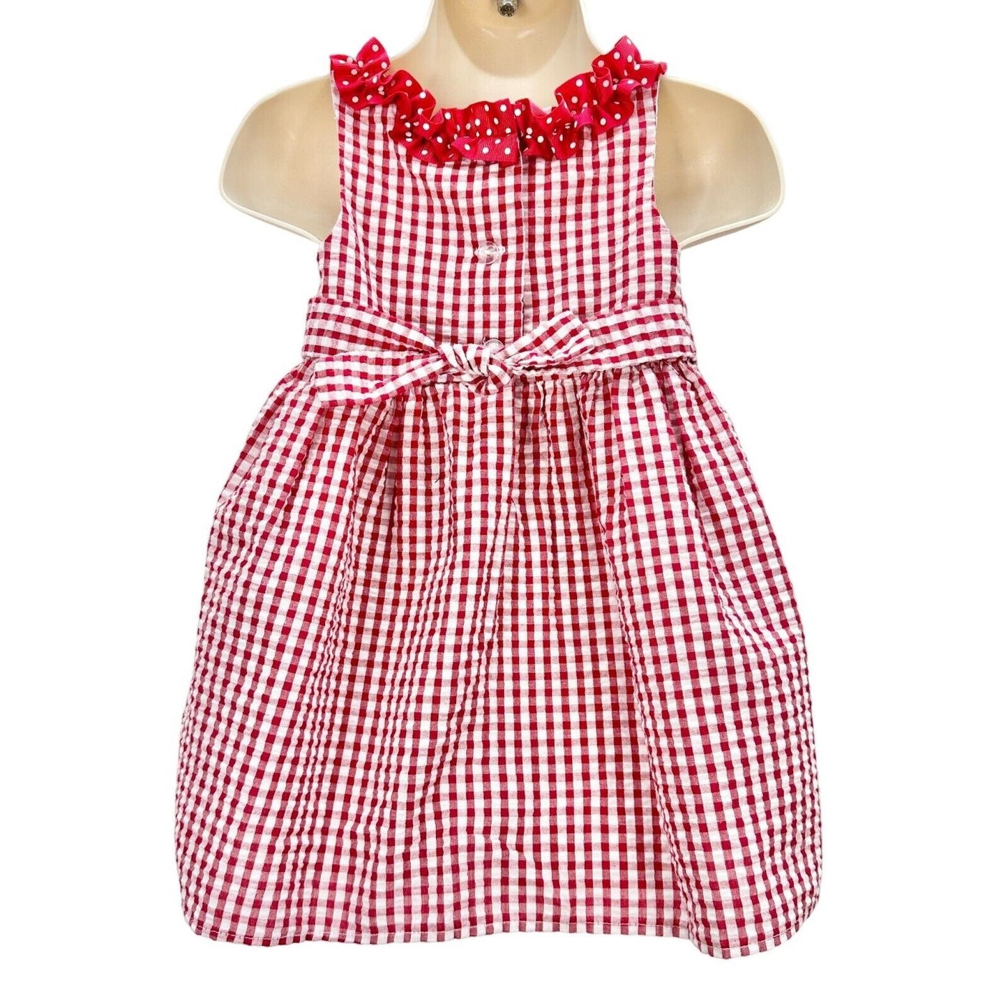 Emily Rose Infant 2-Piece Dress Set Size 18m Red White Gingham Watermelon Button