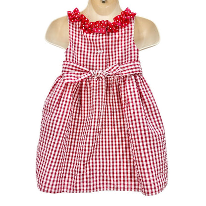Emily Rose Infant 2-Piece Dress Set Size 18m Red White Gingham Watermelon Button
