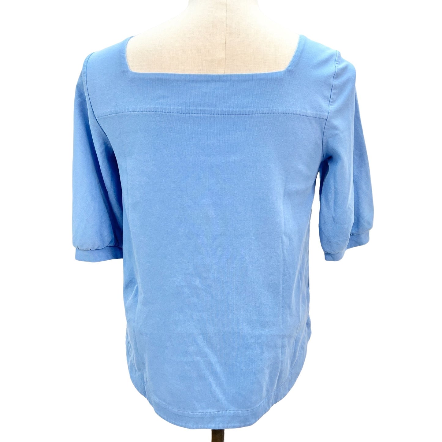 Ann Taylor Women's XS Sky Blue Square Neck Short Sleeve Top