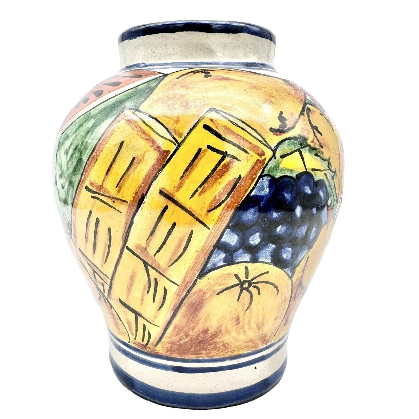 Talavera Josefina Decorative Vase 8 x 7 Hand Painted Fruit