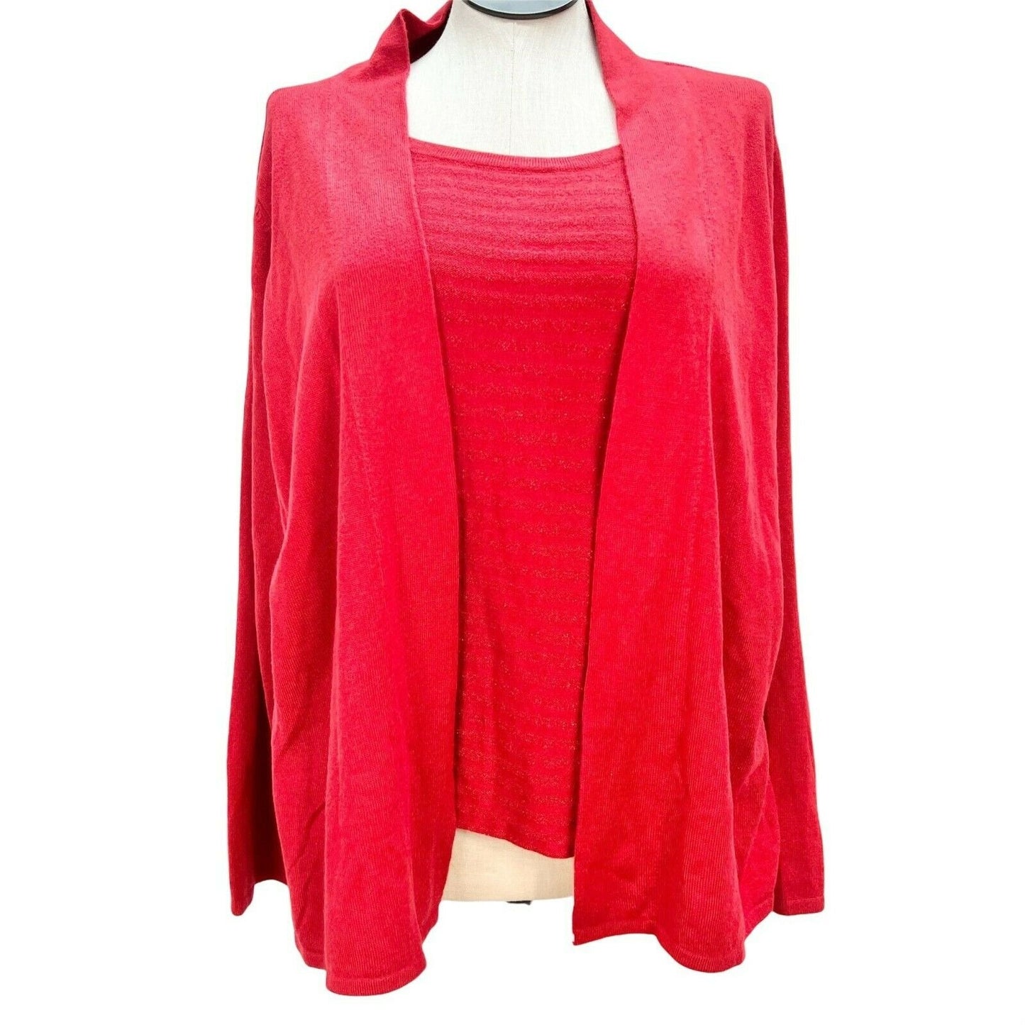 Charter Club Women 3X Red One Piece Sweater Layered Look