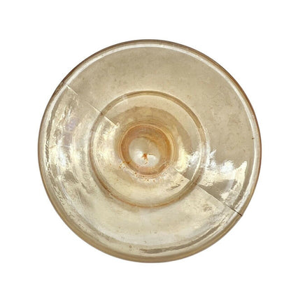 Iridescent Iris Herringbone Marigold Cordial Glass Vintage Carnival Glass 1940s