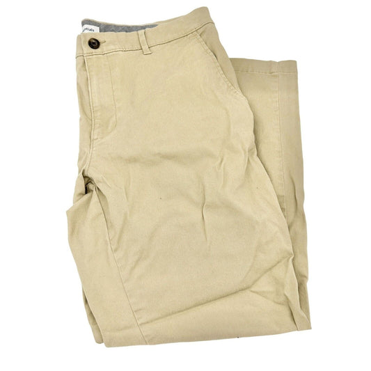 Essentials Chinos 35 x 30 Khaki Classic Fit Front Back Pockets