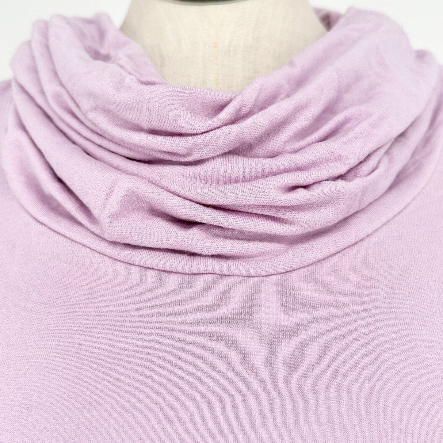 Green Tea Pullover Women's Large Lilac Cowl Neck Long Sleeve