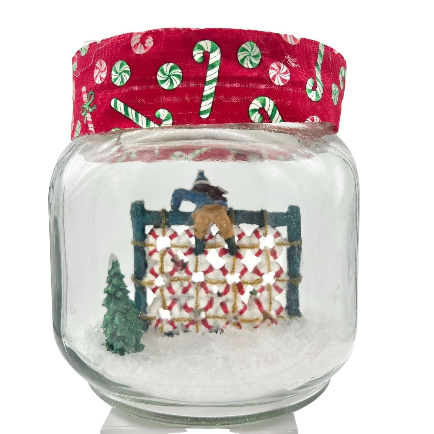 Handcrafted Christmas in a Jar Children Playing in the Snow 6 x 5