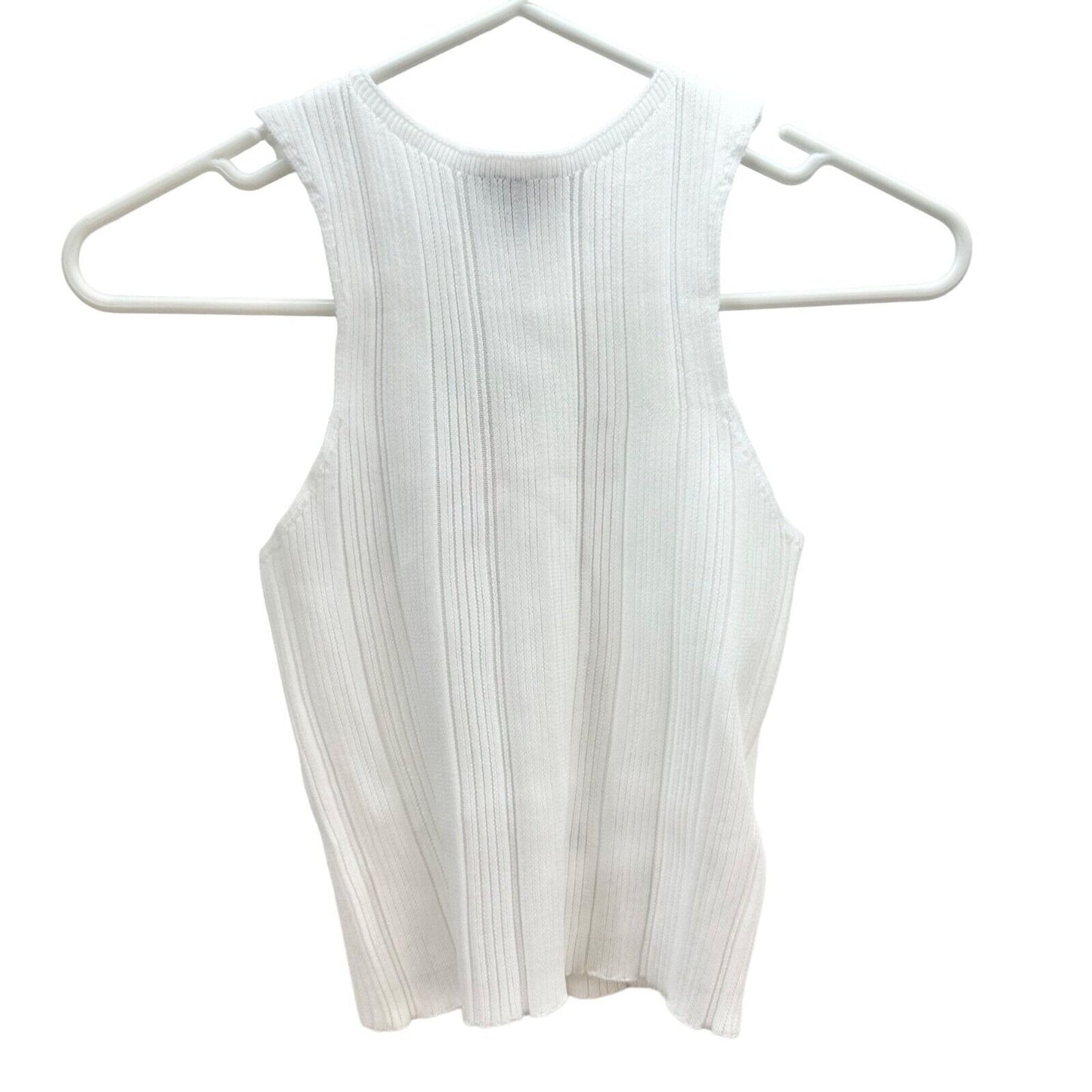 Missguided Tank Top Women's S White Ribbed 17 inch Long NWT