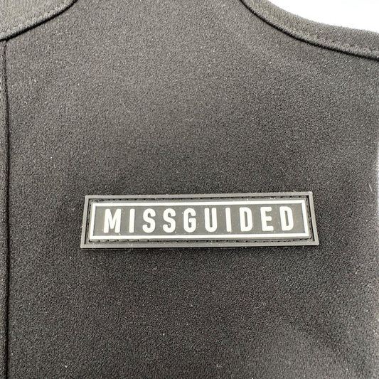 Missguided Stylewise Short Crop Top Corset Detail Size 8 Black NWT