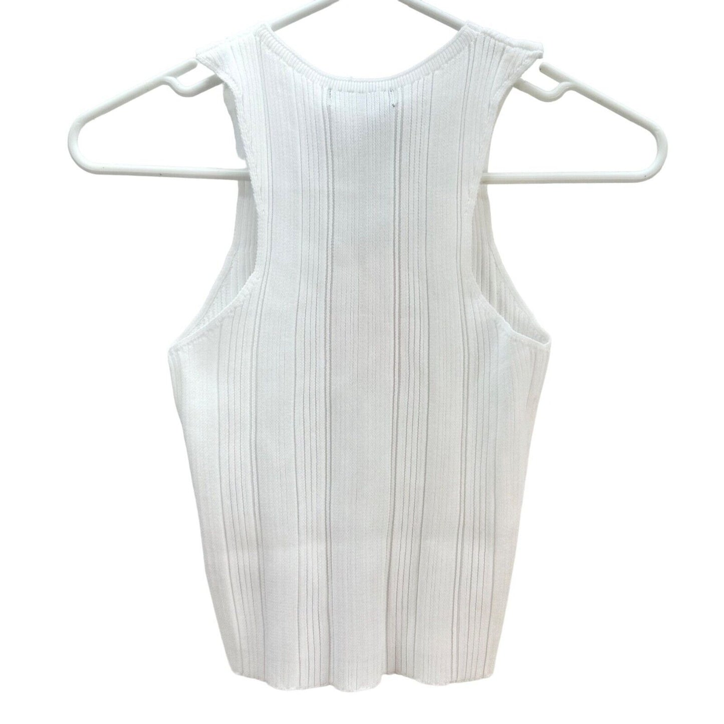 Missguided Tank Top Women's S White Ribbed 17 inch Long NWT