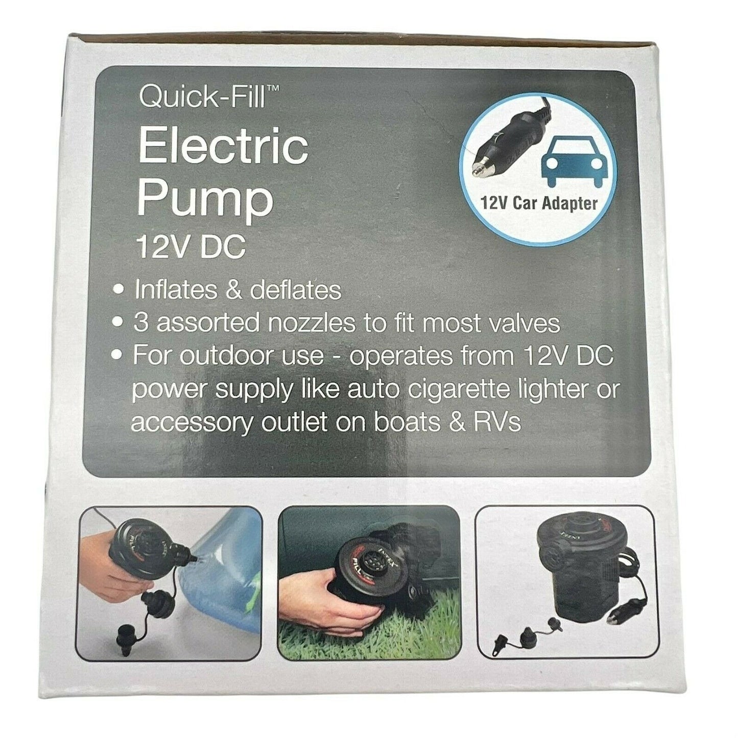 Intex Quick-Fill Electric Pump 12V DC Outdoor Use NIB