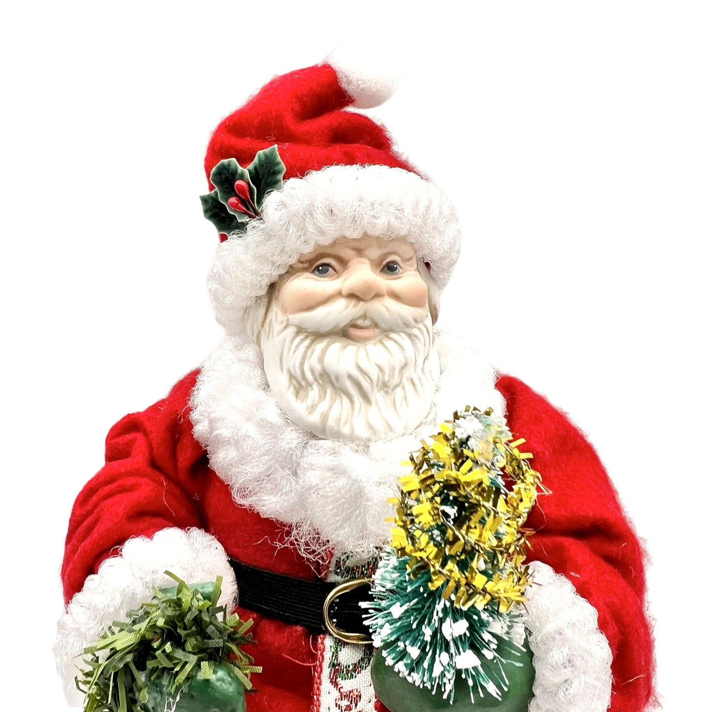 Christmas Tree Topper 10 x 6 Santa with Red Gown Ceramic Face