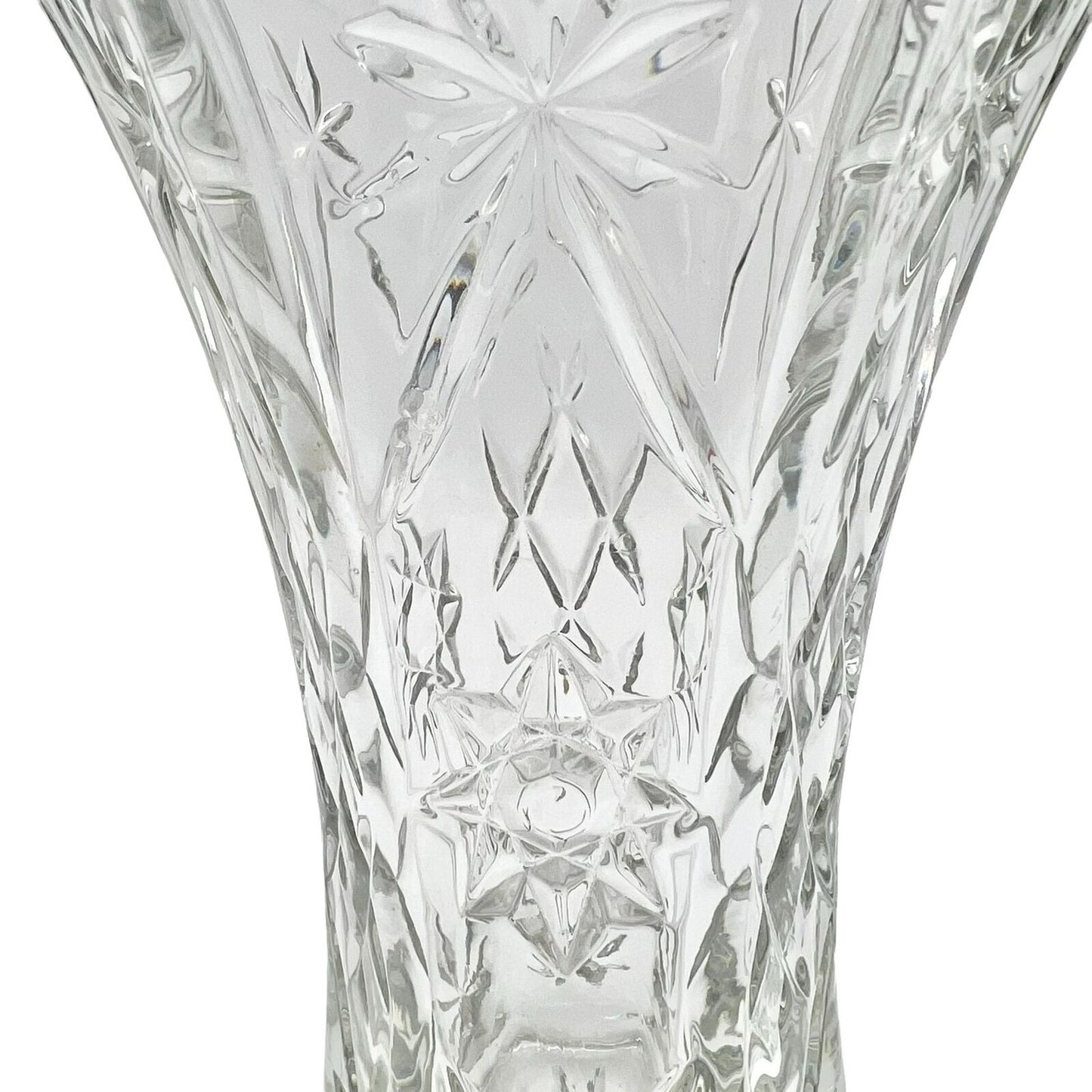 Vase 8.5 x 5.5 Clear Glass Faceted