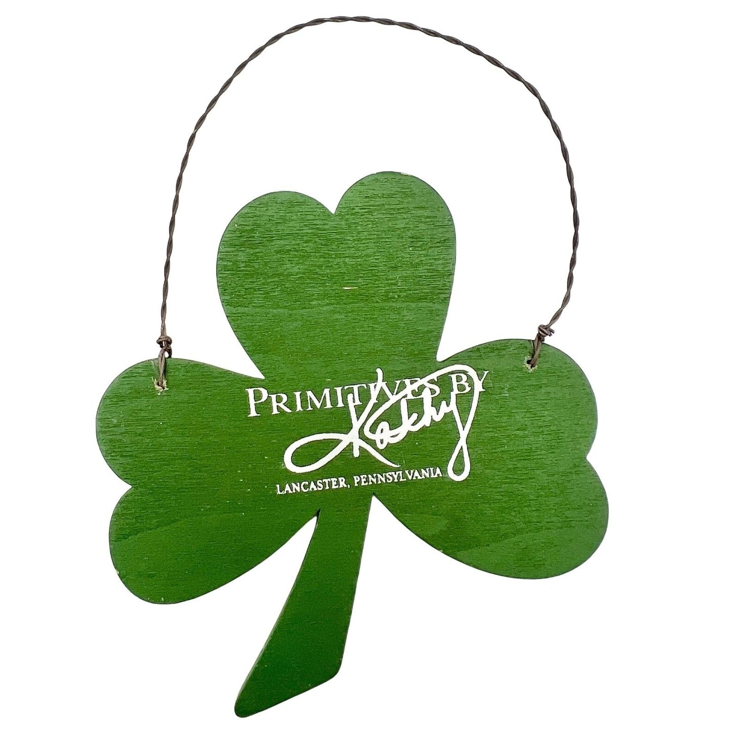 Pair of Two Wooden Decorative Hanging Shamrocks Ornaments