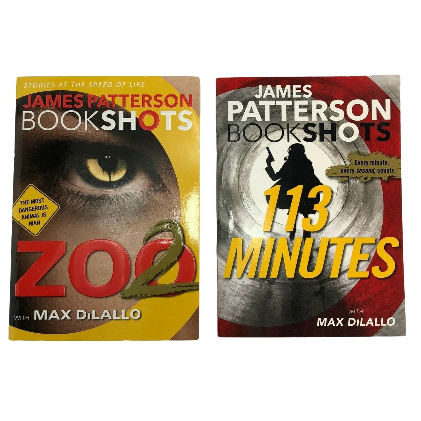 Two James Patterson Bookshots Zoo 2 113 Minutes quick read novels EUC