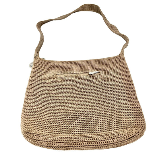 The Sak Tan Crochet Purse Bag with Zip Closure Interior Pocket