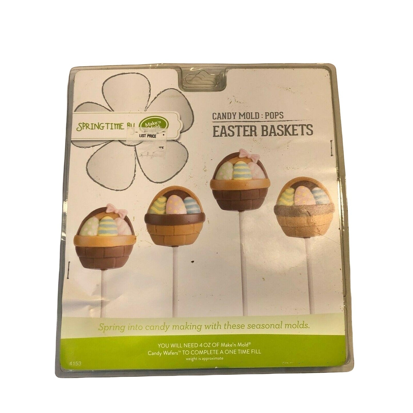 Set of 2 Candy Molds Pops Easter Basket & Baby Instructions NIP