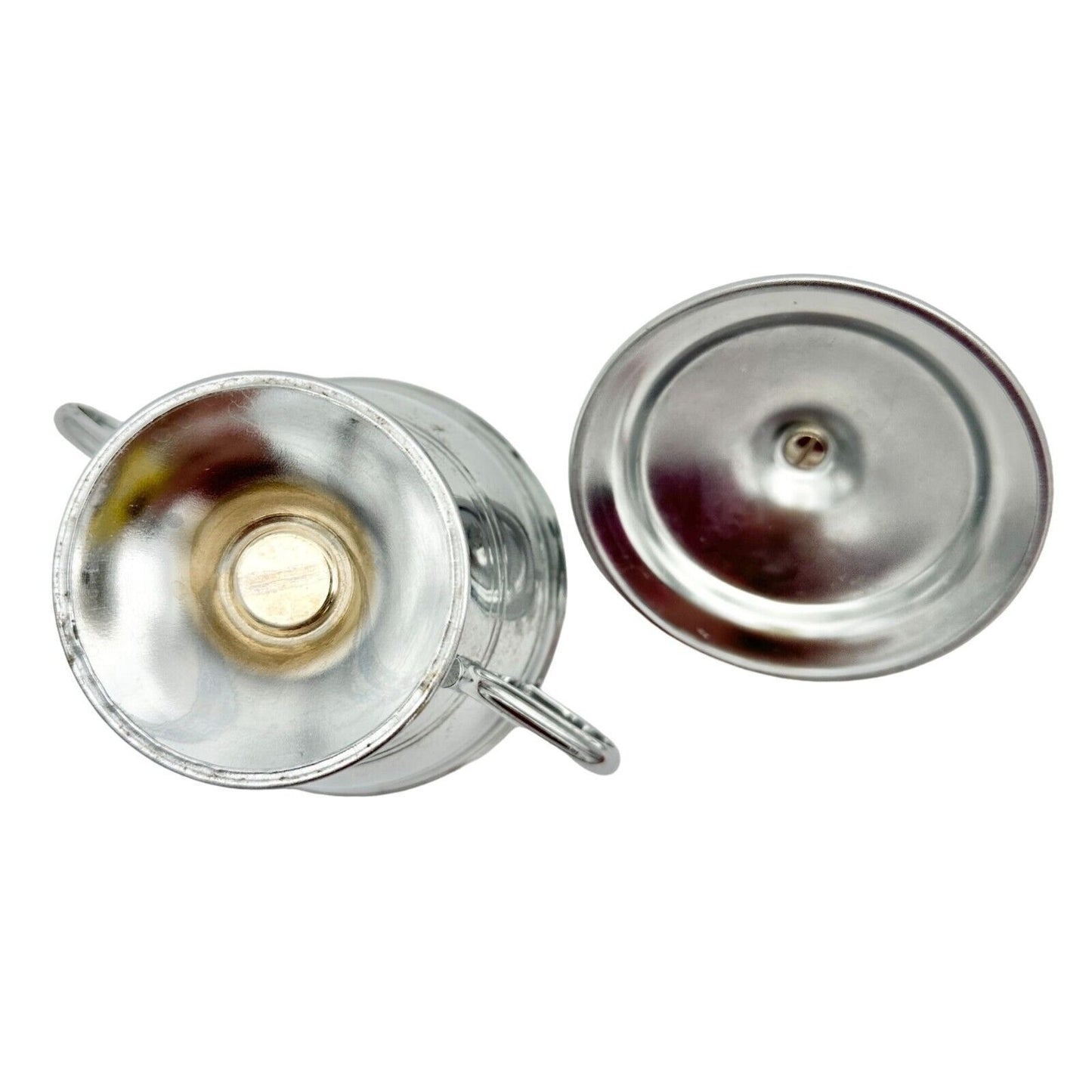 Sugar Bowl and Creamer Silver Tone