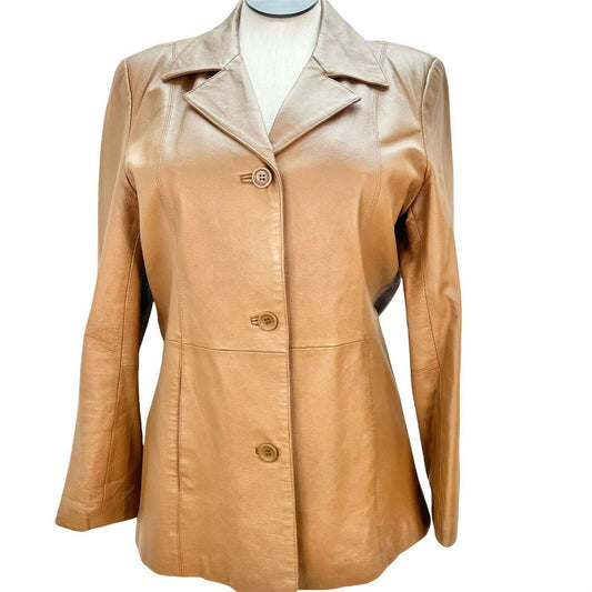 Jessica Holbrook Women's Easy Care Medium Leather Coat Polyester Lining Machine Wash