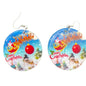 Shell Earrings Merry Christmas Santa in Sleigh Snowmen