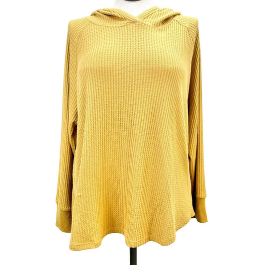 Workshop Republic Clothing Thermal Hoodie Women's 2X Mustard Long Sleeve NWT