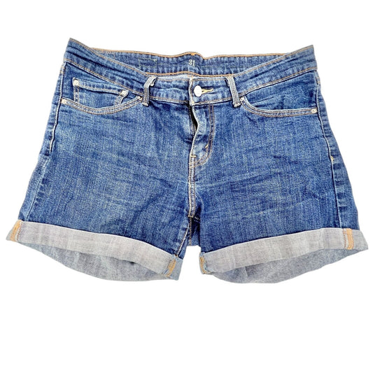 Levi Womens W31 Denim 5 Pocket Cuffed Shorts