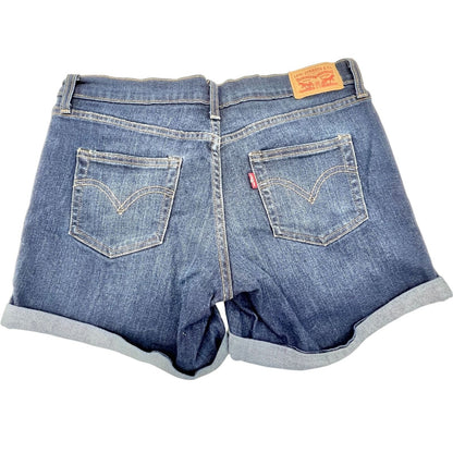 Levi Womens W28 Denim 5 Pocket Cuffed Shorts