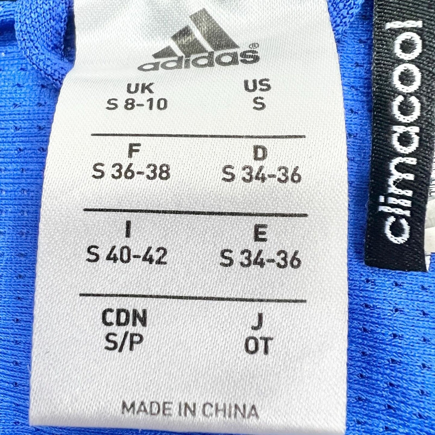 Adidas Womens Small Blue Black White Zip Up Sports Jacket Climacool