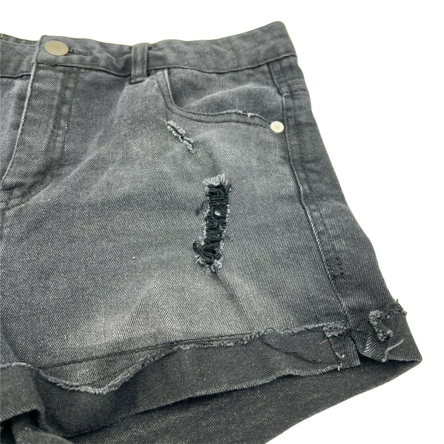 Love Tree Medium Black Denim Distressed Shorts