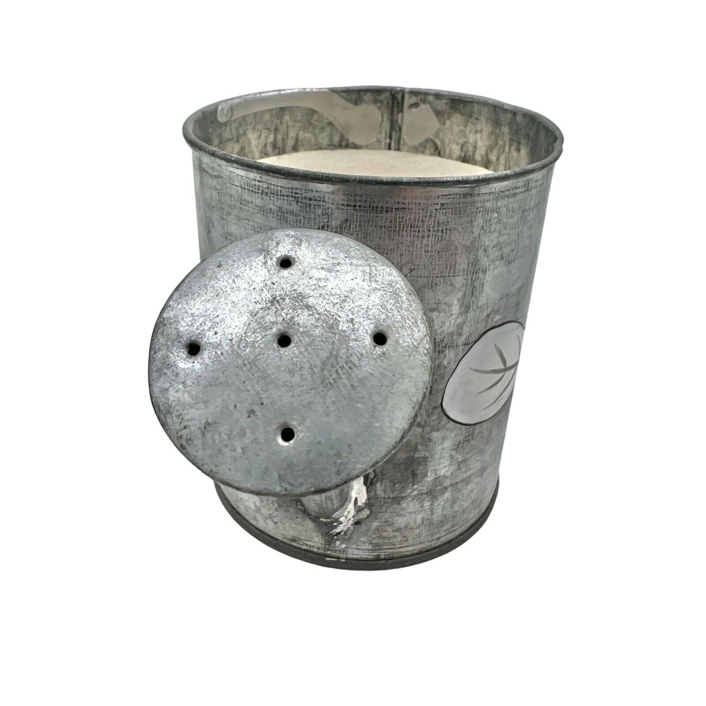 Metal Watering Can Candle with Painted Bee Motif  7x4