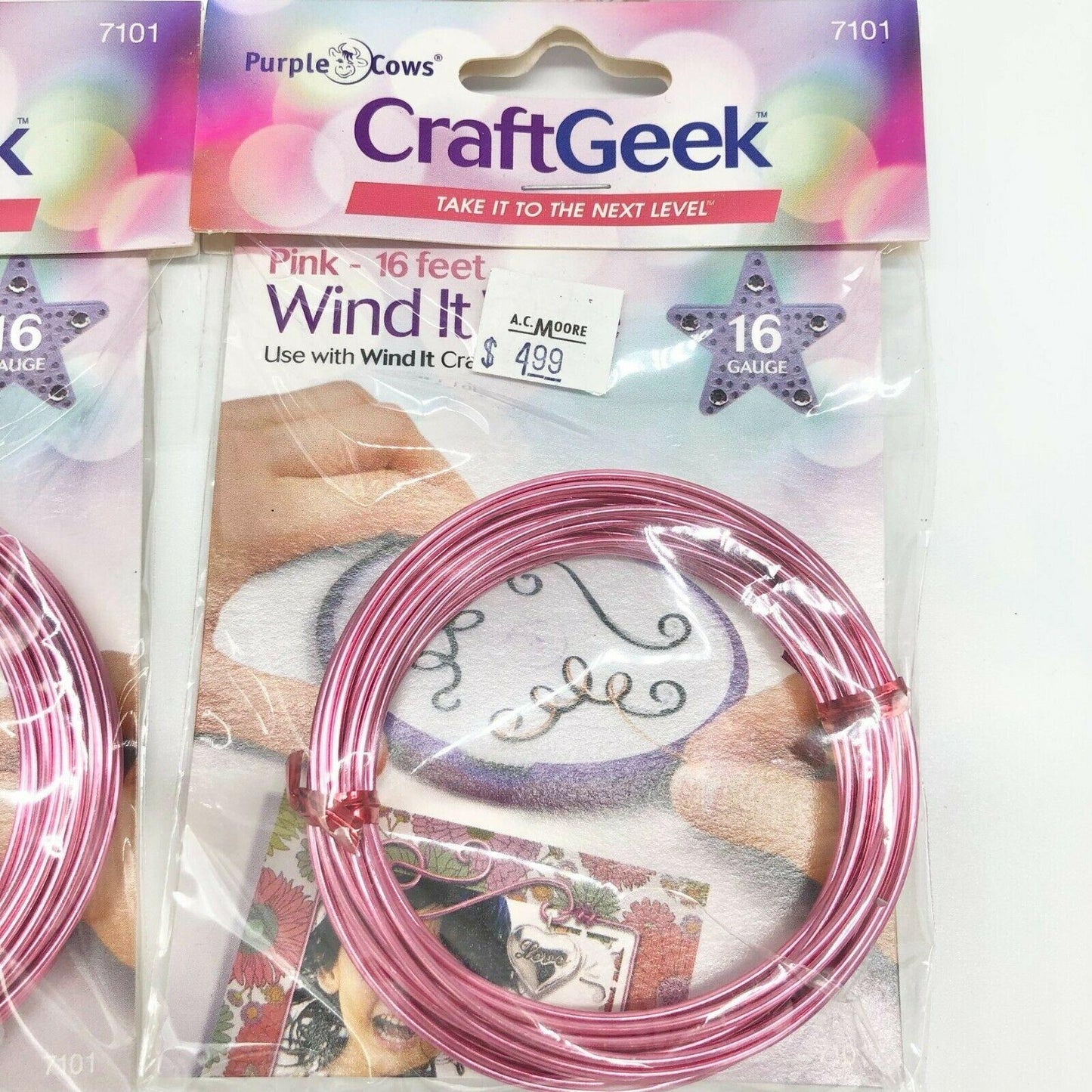 Purple Cows Craft Geek Wind It Wire 16 Gauge Pink 4 Packs