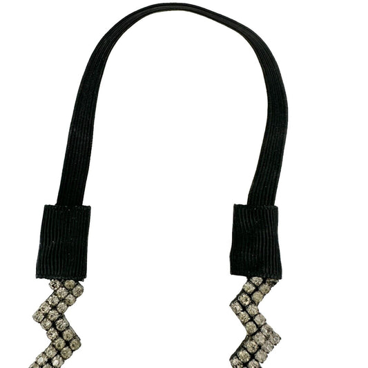 Zig Zag Bling Black Headband and Black Hard Plastic Headband