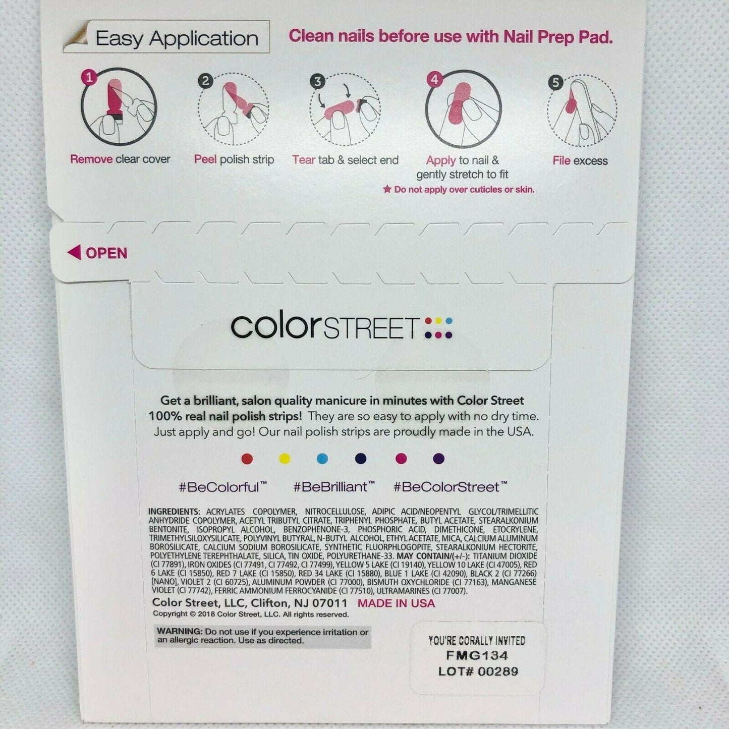 Color Street Nail Polish Strips You're Corally Invited Glitter