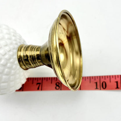Set of 2 Mini Vintage Oil Lamps 8.5 x 3 9 x 3 Brass and White Milk Glass