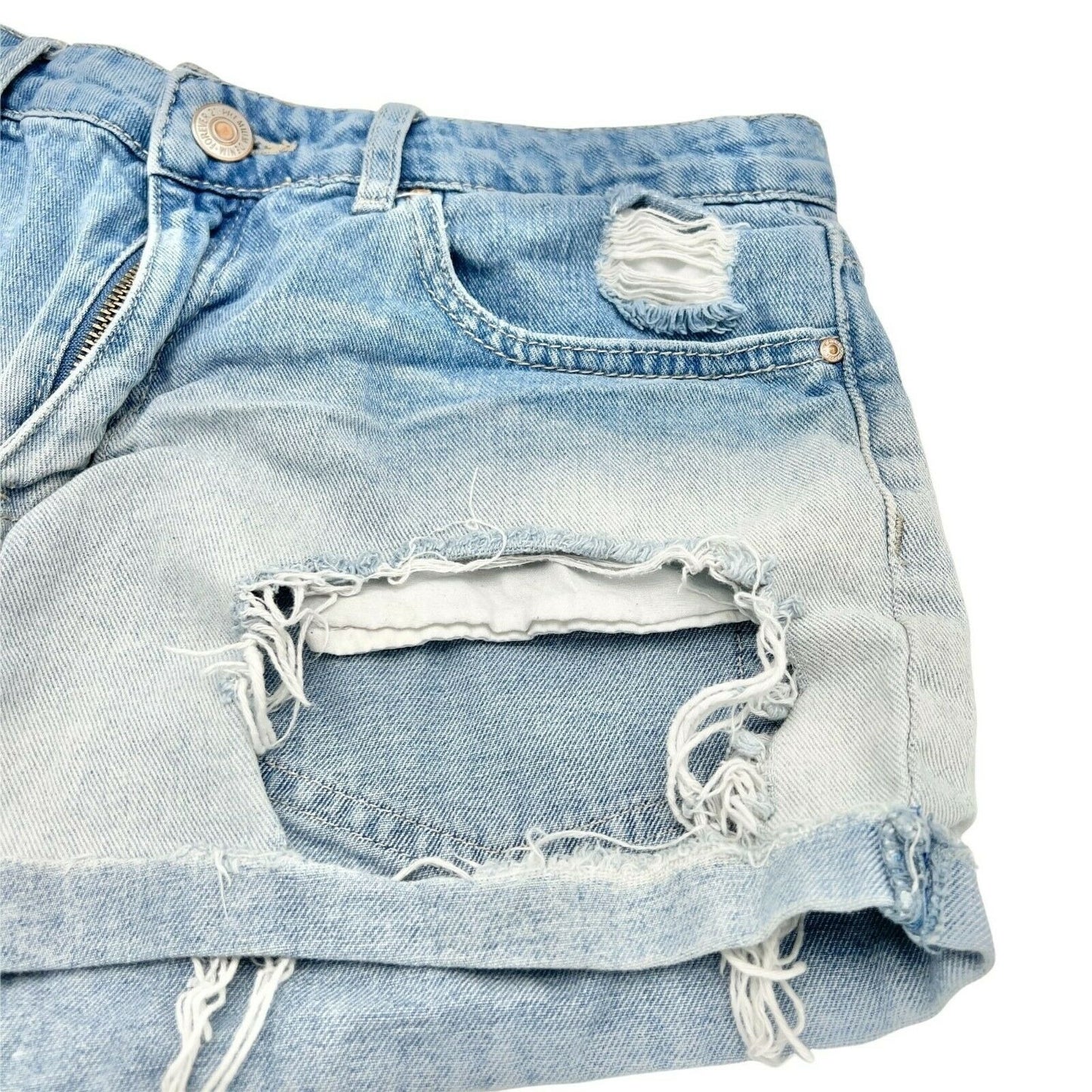 Forever 21 Blue Ombre Denim Distressed Shorts Size 28 Waist