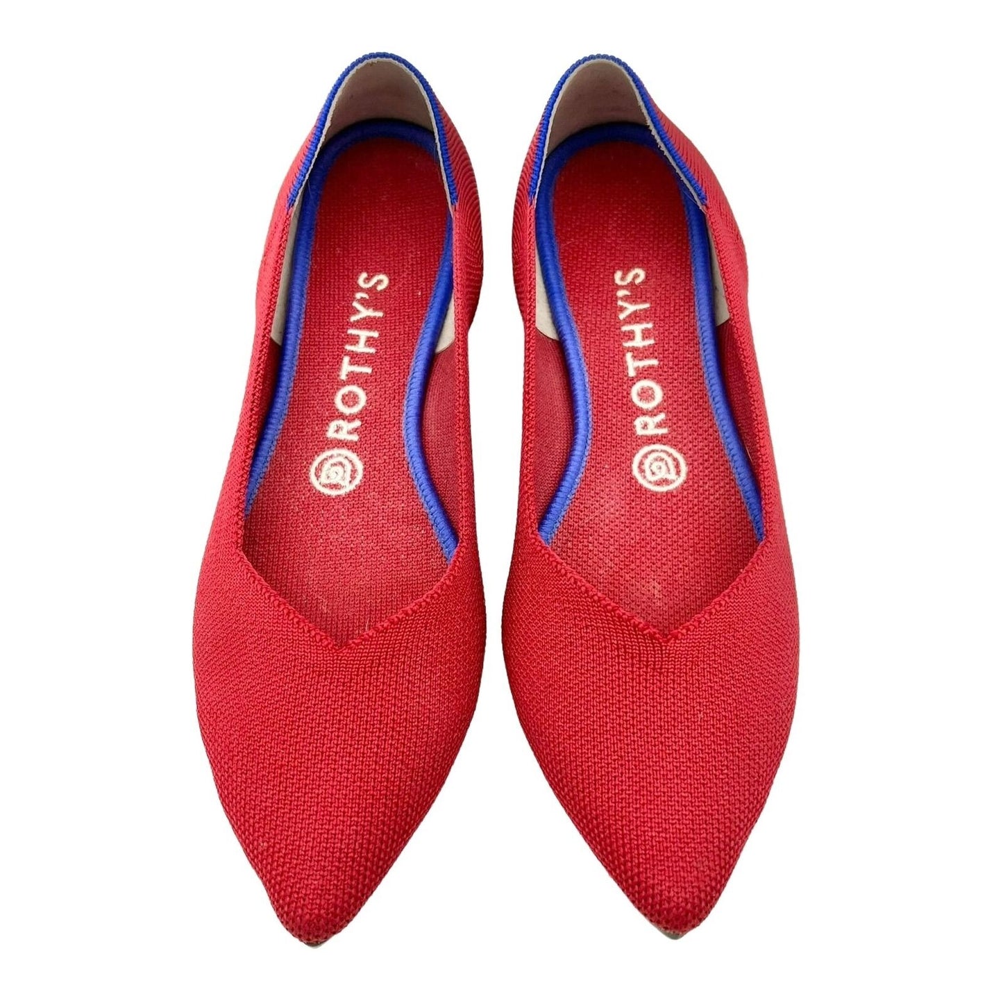 Rothy's The Point Flats 8 Red Classic Soft Flexible Washable