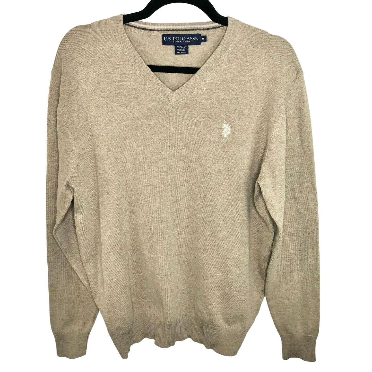 US Polo Assn Men's Medium Tan Pullover Sweater Machine Washable