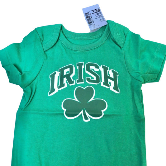 The Childrens Place Green 1pc IRISH Bodysuit 0-3M Shamrock St. Patricks Day