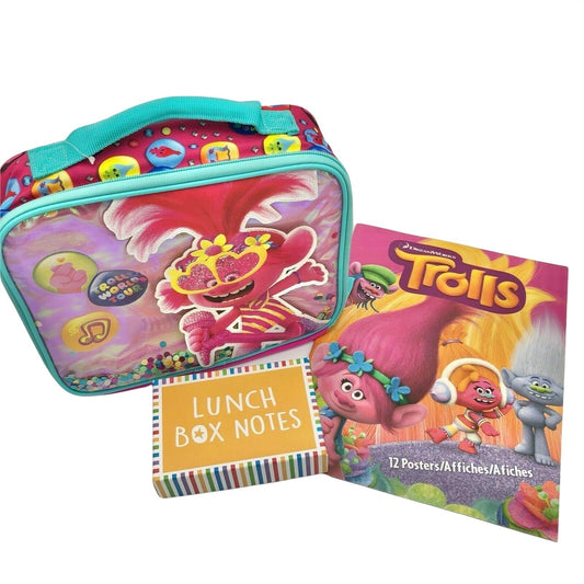 Trolls Bundle with Lunchbox & Poster Book & Lunch Box Notes Fun Back to School