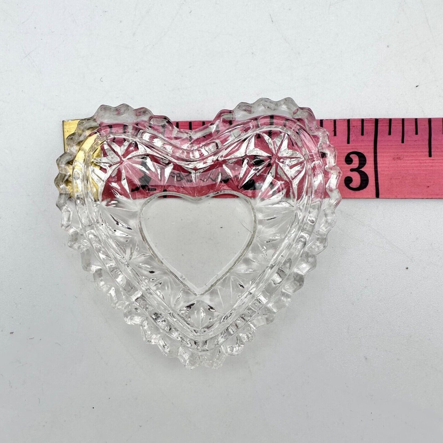 Tiny Hearts Container Set of Two 2.5 x 2.5 Clear Glass Valentines