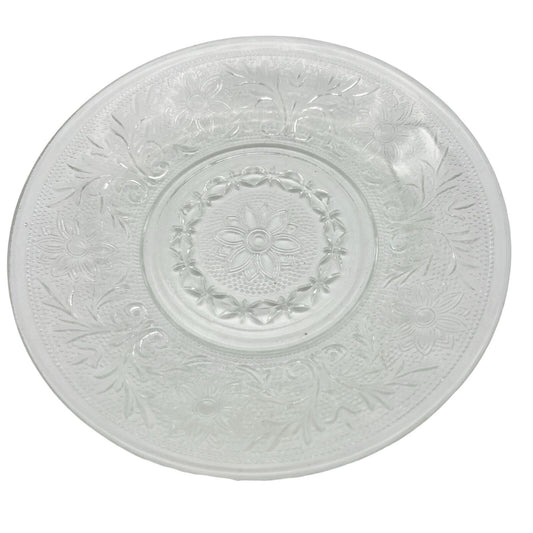 Set of 5 Plates 6 in Clear Glass Flower Pattern Special Event