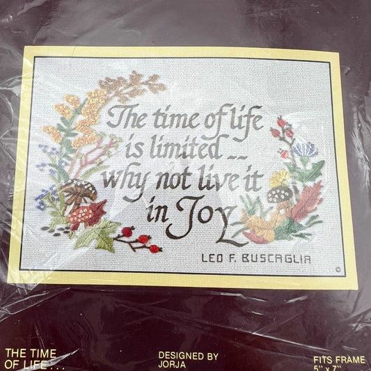 Vintage 1984 Sunset Stitchery The Time of Life #746 Needlepoint Kit 5x7 in