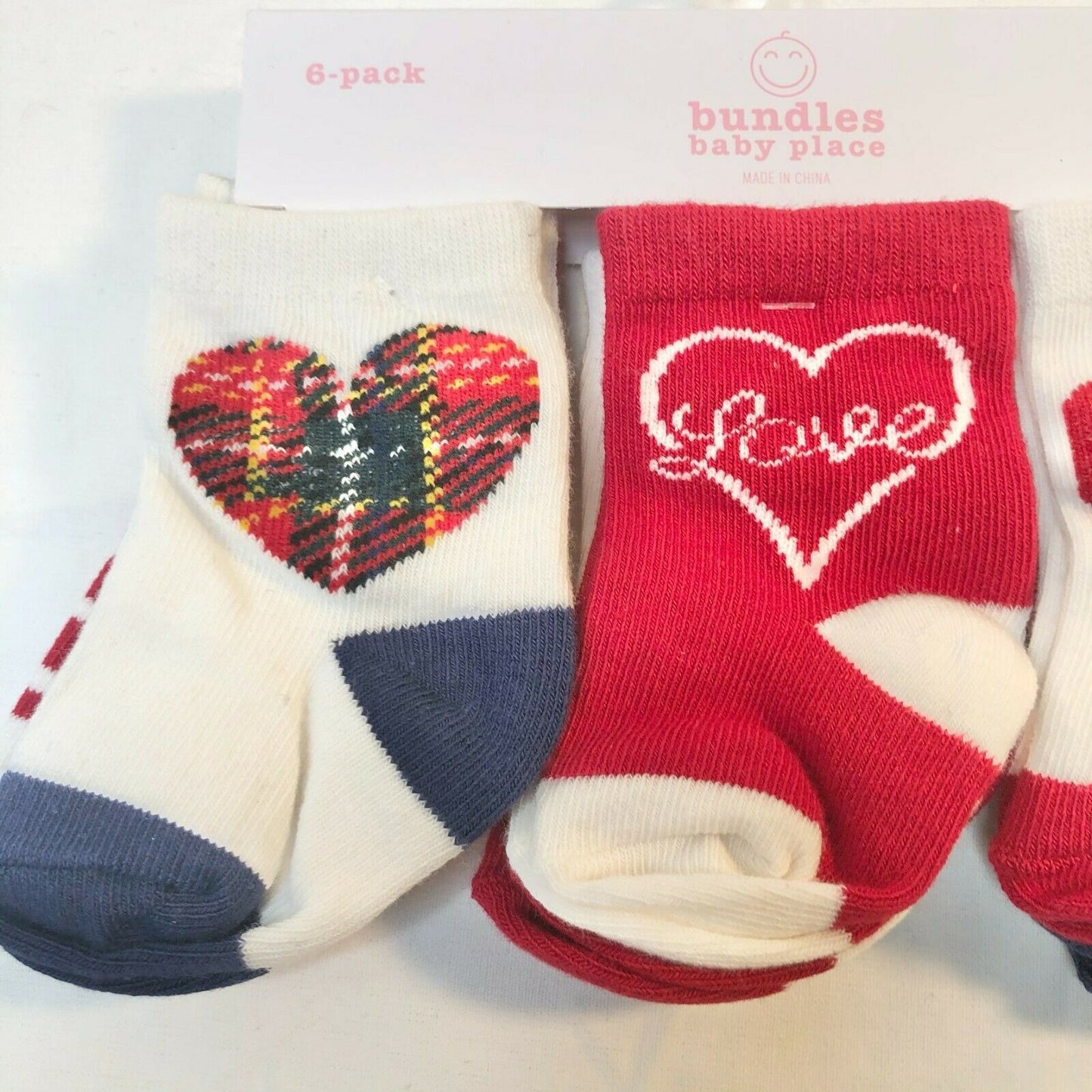 TCP Baby Girls Tartan Midi Socks Classic Red 6-pack 0-6M NEW