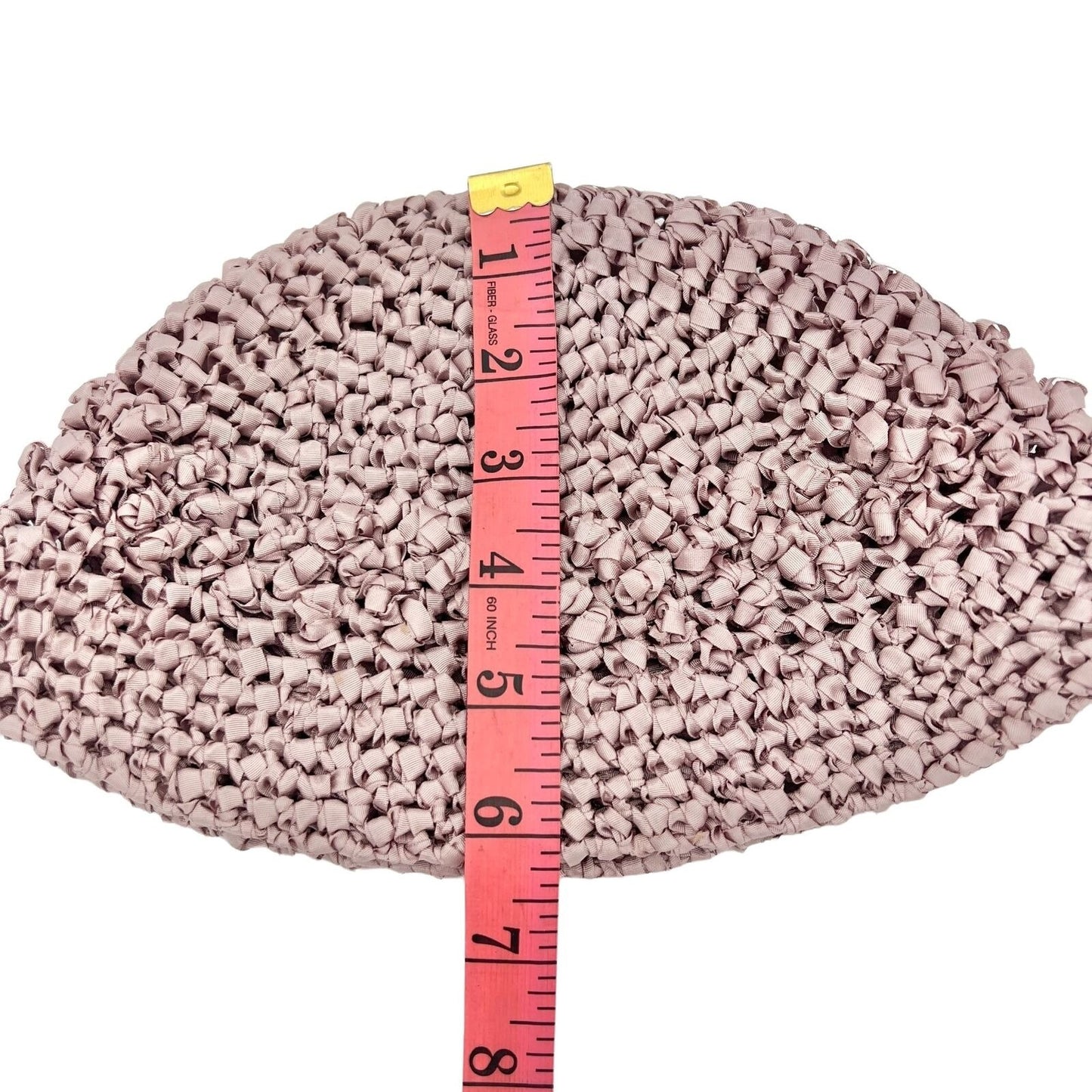 Handcrafted Crocheted Fashion Hat Mauve Ribbon